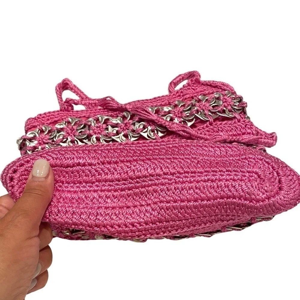 Handmade Aluminum Soda Pop Tab Pink Crocheted Purse Upcycled